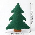 Sherpa Christmas tree plush pillow in dark green, size 45cm height by 54cm width - Large (ML-O1164)