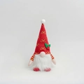 Gnome de Noël en peluche avec chapeau rouge tricoté et barbe blanche festive - Nœud Papillon Rouge (ML-Q1633H)