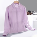Lightweight UV protection ice silk sun jacket in lilac purple with thumb holes size M - S (Women) / Violet