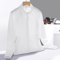 Lightweight white UV protection sun jacket with breathable ice silk fabric in size M - S (Women) / Polar White