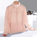 Light pink women's sun protection jacket with thumb holes and zip pockets in size M - S (Women) / Sakura Pink