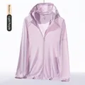 Women's UV protection ice silk hoodie in light purple color with UPF 50+ rating - XL / Tops / Light Purple