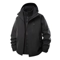 Veste 3-en-1 noire pour homme avec doublure polaire amovible et capuche - Noir Homme / M