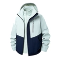Men's 3-in-1 outdoor jacket in grey and navy blue with detachable fleece lining - S / Tops / Men's Navy Blue