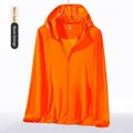 Men's UPF50+ neon orange ice silk sun protection jacket with hood and breathable mesh - 3XL / Men-Neon Orange