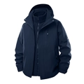 Giacca outdoor 3 in 1 uomo blu navy con guscio impermeabile e fodera in pile rimovibile - S / Blu Navy Uomo