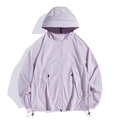 Veste pare-soleil légère lavande respirante avec capuche et cordon de serrage - L / Rose