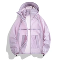 Veste de protection UV légère lilas avec col montant et cordon de serrage pour l'été - L / Rose