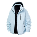 Veste imperméable 3-en-1 bleu clair avec doublure polaire noire amovible de haute qualité - M / Hommes / Bleu Bébé
