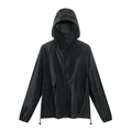 Women's lightweight hooded sun protection jacket in black with adjustable hem detail - L / Dark Black