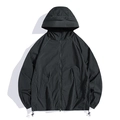Veste de protection solaire noire pour homme avec poches zippées et cordon de serrage - L / Noir profond