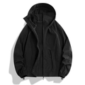 Veste de protection solaire noire légère avec capuche et protection UV pour l'extérieur - L / Noir profond