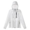 Premium lightweight white hooded sun protection jacket for outdoor UV protection - S / White