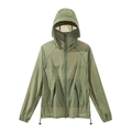 Olive green lightweight hooded sun protection jacket with breathable face cover - L / Army Green