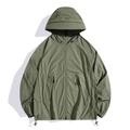 Coupe-vent à capuche imperméable pour l'extérieur en tissu léger vert olive - L / Vert Militaire