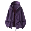 Veste de protection solaire violet foncé avec capuche et poches à cordon réglable - L / Violet foncé