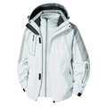 3-in-1 outdoor jacket set with white waterproof shell and light grey fleece liner - M (50-57.5kg) / Tops / Men's Silver Gray