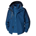 Deep blue men's 3-in-1 waterproof jacket with detachable hood and fleece lining - L / Tops / Men's Deep Sea Blue