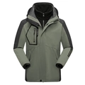Three-in-one outdoor jacket in olive green and black with a detachable fleece liner - 5XL / Men's Army Green