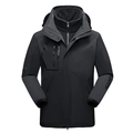 Giacca outdoor 3-in-1 grigio scuro da uomo con fodera in pile staccabile - M / Nero Mezzanotte da Uomo