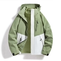 Wasserdichte 3-in-1 Funktionsjacke in Hellgrün und Weiß mit herausnehmbarem Fleecefutter - S / Herren Bronzegrün/Elfenbeinweiß