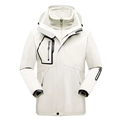 Giacca outdoor 3 in 1 bianca con guscio antivento e fodera in pile color crema - M / Bianco Avorio Uomo