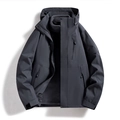 3-in-1 wasserdichte dunkelgraue Outdoorjacke mit herausnehmbarem Fleecefutter für Wanderer - S / Herren Dunkelgrau