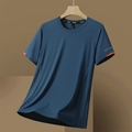 Dark blue quick-dry sports T-shirt with raglan sleeves and orange reflective details - L / Lake Blue