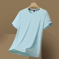 Men's light blue quick-dry athletic T-shirt with mesh texture and raglan sleeves - L / Mint Blue