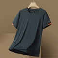 T-shirt sport gris foncé pour homme, séchage rapide, mesh et détails orange - Vert Armée