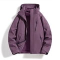 Damen 3-in-1 wasserdichte lila Outdoorjacke mit herausnehmbarem Fleece-Innenfutter - S / Damen Dunkelviolett