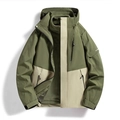 Veste de randonnée 3-en-1 imperméable pour homme avec doublure polaire vert olive - M / Vert Armée/Khaki pour Homme