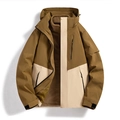 Veste 3-en-1 imperméable homme avec doublure polaire amovible coloris kaki et beige - M / Doré/Crème pour Homme