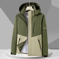 Wasserdichte Wanderjacke mit Kapuze in Militärgrün und Beige für Damen und Herren - 3XL / Herren-Armeegrün & Khaki