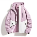 Wasserfeste 3-in-1 Wanderjacke in Lavendel und Weiß mit abnehmbarem Fleece-Futter - S / Damen Hellviolett/Elfenbein