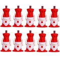 Set de 10 fundas para botellas de vino de Papá Noel para decoración de mesa navideña - Papá Noel