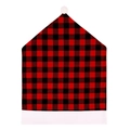 Housse de dossier de chaise de Noël à carreaux rouges et noirs avec pompon blanc doux - Carreaux Rouge et Noir