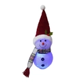 Bonhomme de neige de Noël lumineux avec chapeau rouge et écharpe à carreaux déco - Style Chapeau Rouge