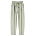Men's ice silk quick-dry joggers in light green with elastic waist and zipper pockets - Men's Tea Gray - Flat Feet / L
