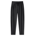 Men's black quick-dry jogger pants with elastic waist drawstring and zipper pockets - Men's Black Joggers / L