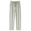 Light grey-green quick-dry ice silk sports pants with drawstring waist and zip pockets - M / Bottoms / Women's Tea Gray - Straight Leg / Tea Gray
