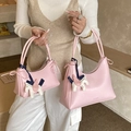 Sacs à main rose clair élégants en deux tailles avec breloque cheval et logo AIYMBAG - Rose Grand Avec Pendentif