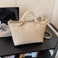 Bolso tote beige chic de gran capacidad con correa ajustable para el transporte diario - Caqui