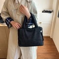 Elegant black quilted tote bag with floral jacquard texture and silk tassel charm - Jacquard Floral Style - Black (Style One)