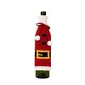 Knitted Santa suit wine bottle cover with red fabric and white pom-pom detail - Red Santa Claus Style
