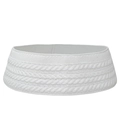 Collare per albero di Natale in maglia intrecciata bianca per decorazione base festiva - Stile a Trecce Bianco (ML-O1544B)