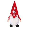 Portacubiertos de gnomo navideño con gorro rojo de punto y larga barba blanca - Estilo Copo de Nieve (ML-L1047B)
