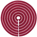Détail du tapis de sapin de Noël rouge tricoté avec motifs blancs et rubans à nouer - Vague Rouge et Blanc