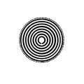 Round black and white striped tree skirt featuring decorative pom pom fringe borders - Small Style