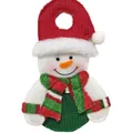 Weihnachtlicher Schneemann Besteckhalter mit roter Mütze und gestreiftem Schal - Schneemann